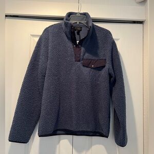 Magaschoni 1/4 snap navy blue Sherpa fleece lined pullover size S (NWT)